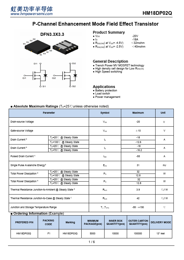 HM18DP02Q Datasheet Preview