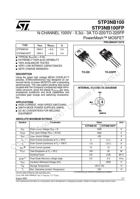 STP3NB100