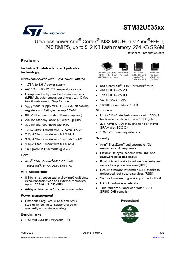 STM32U535JE Datasheet Preview