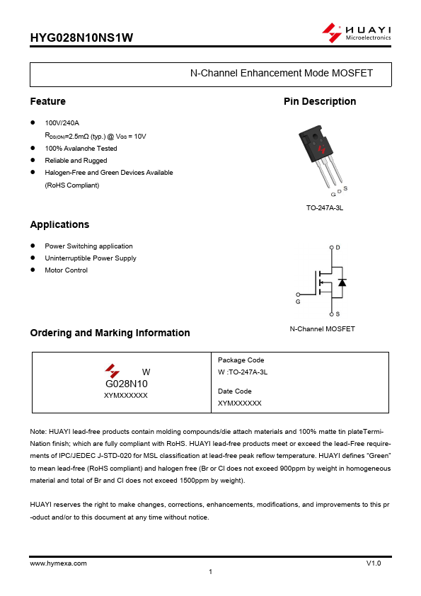 HYG028N10NS1W Datasheet Preview
