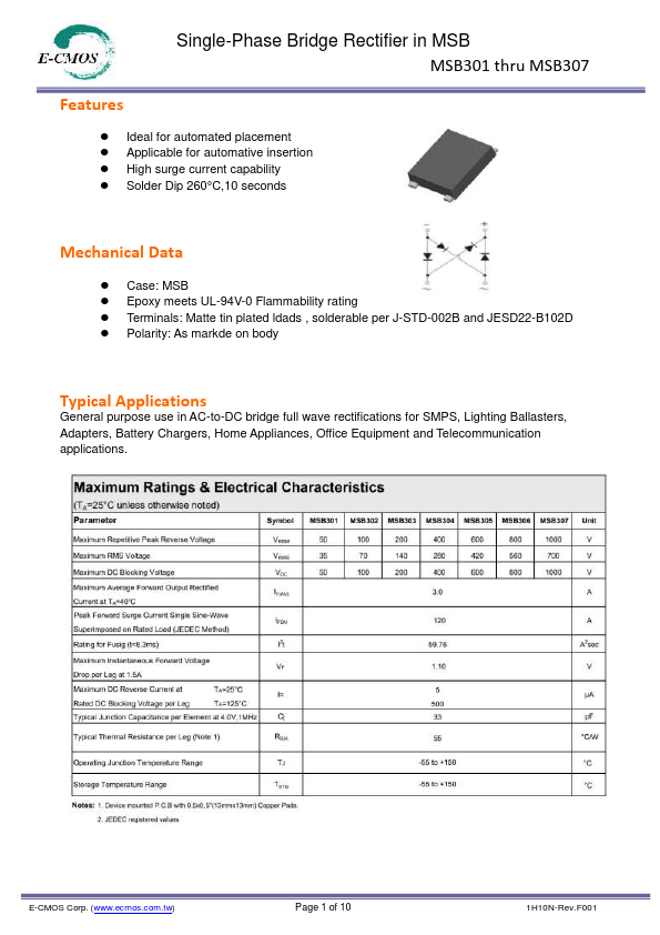 MSB302 Datasheet Preview