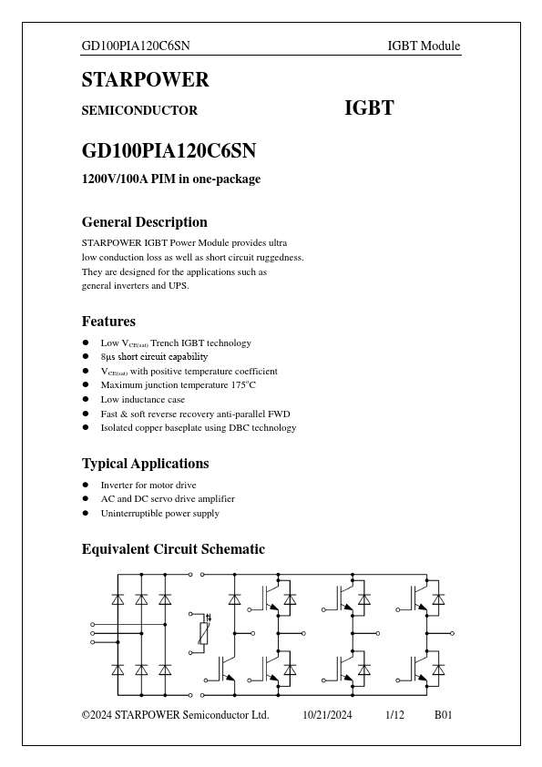GD100PIA120C6SN Datasheet Preview