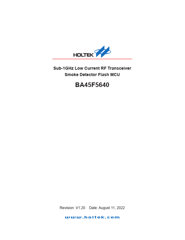 BA45F5640 Datasheet Preview
