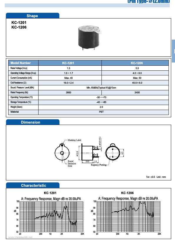 KC 1201 MAGNETIC TRANSDUCER KINGSTATE KC 1201 MAGNETIC TRANSDUCER KINGSTATE