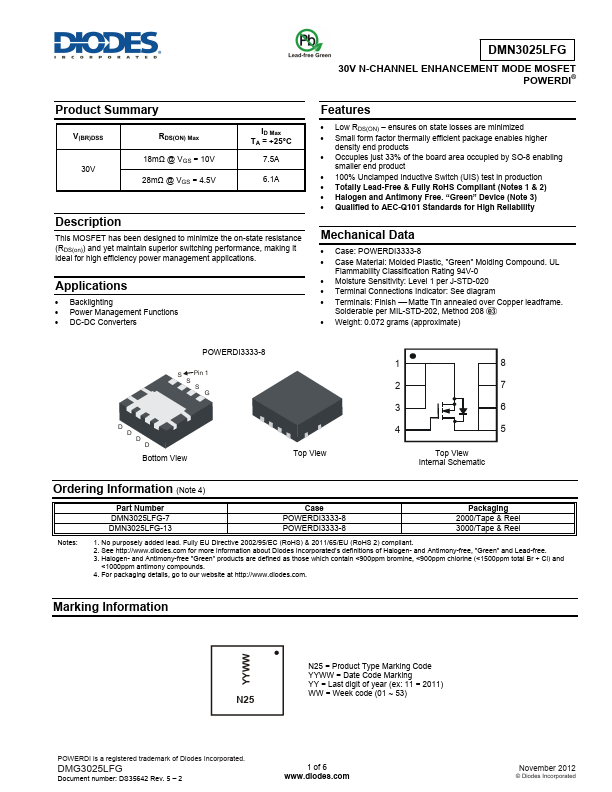 DMN3025LFG