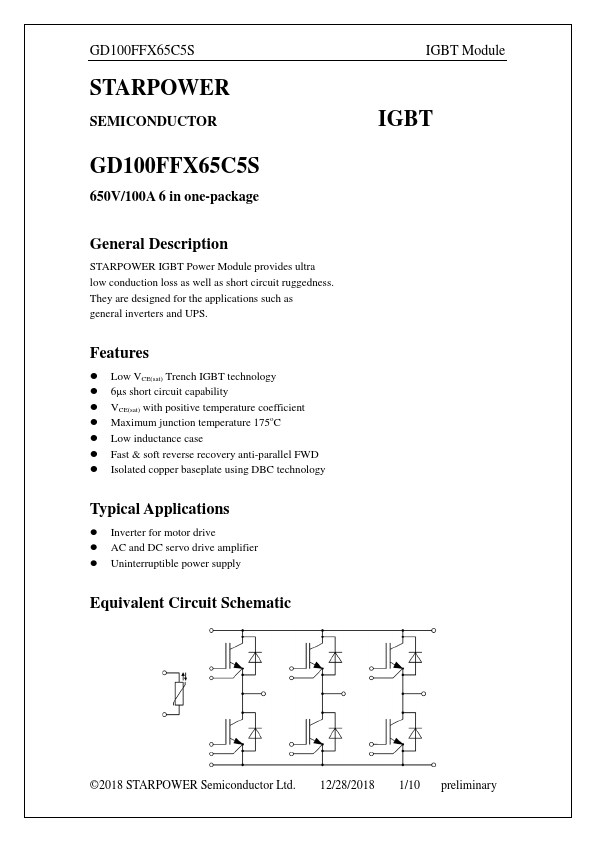 GD100FFX65C5S Datasheet Preview