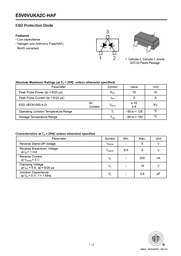 E5V0VUKA2C-HAF Datasheet Preview