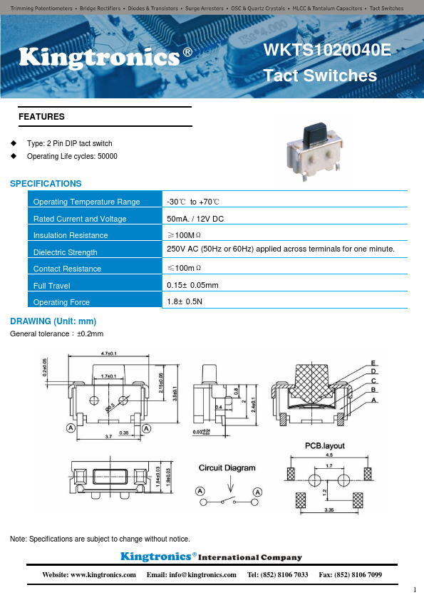 WKTS1020040E Datasheet Preview