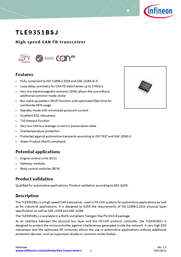 TLE9351BSJ Datasheet Preview