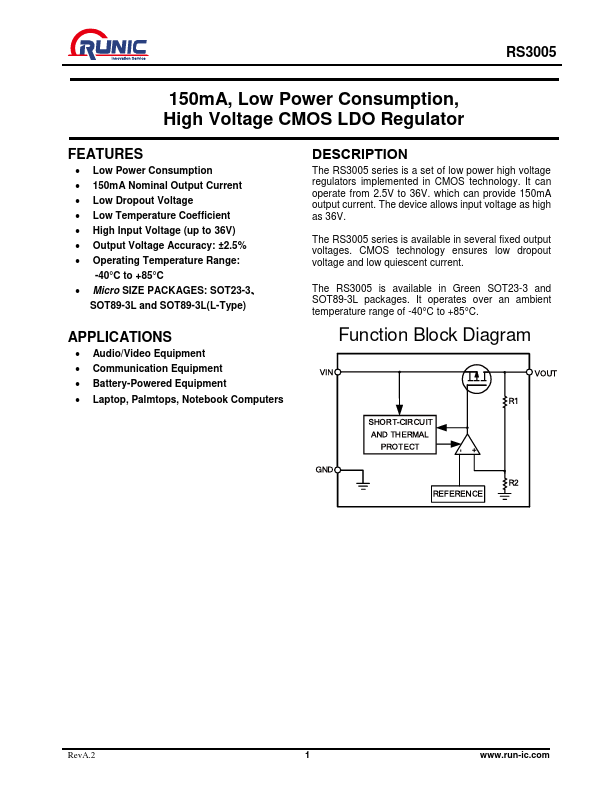RS3005 Datasheet Preview