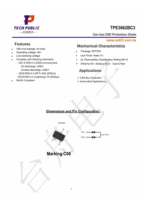 TPE3662BC3 Datasheet Preview