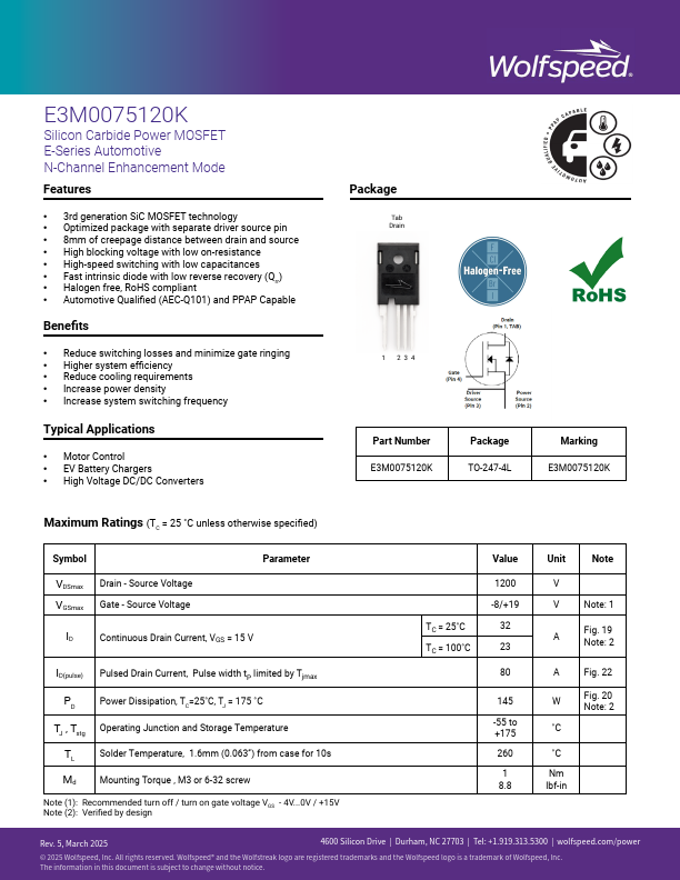 E3M0075120K Datasheet Preview