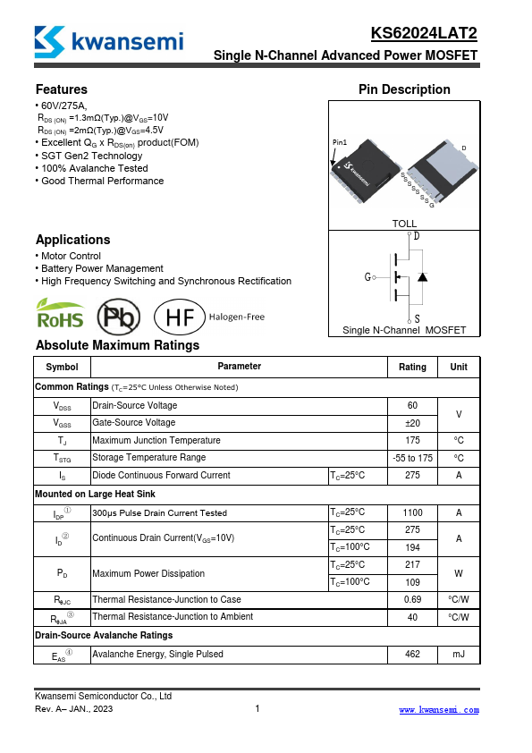 KS62024LAT2 Datasheet Preview