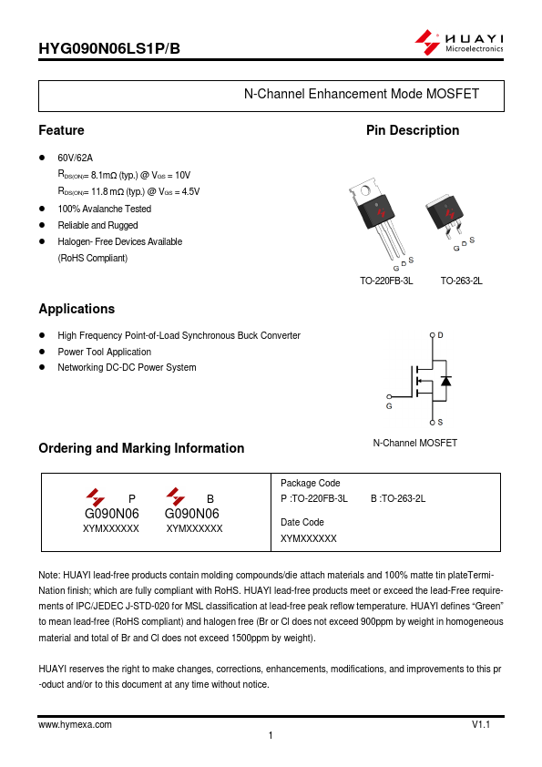 HYG090N06LS1P Datasheet Preview