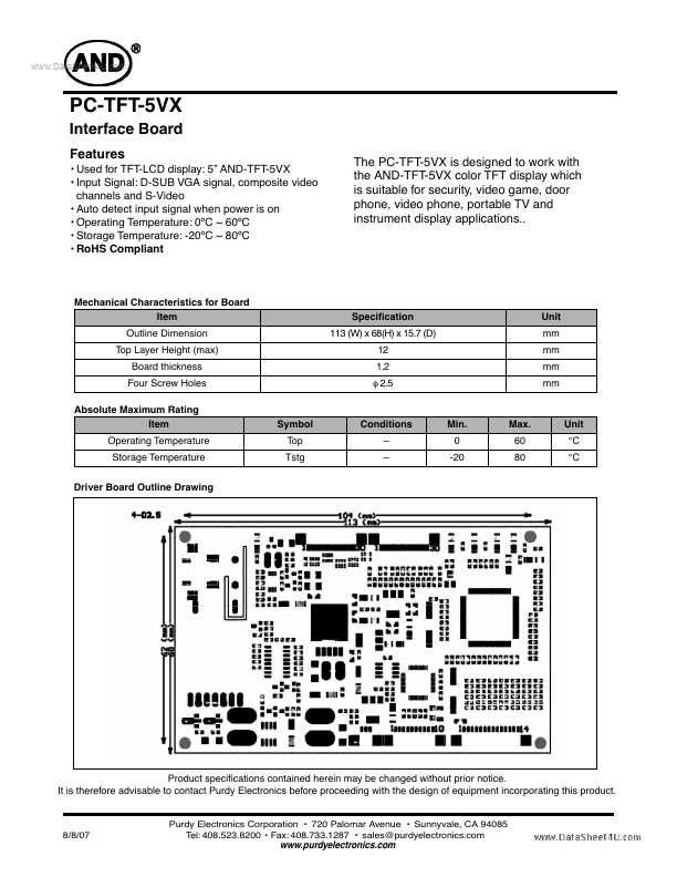 PC-TFT-5VX