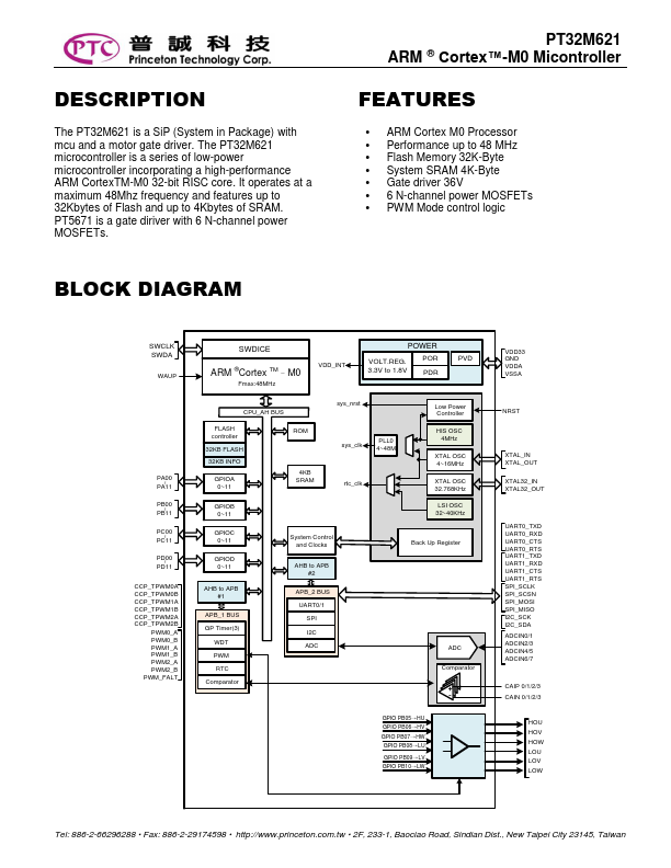 PT32M621 Datasheet Preview