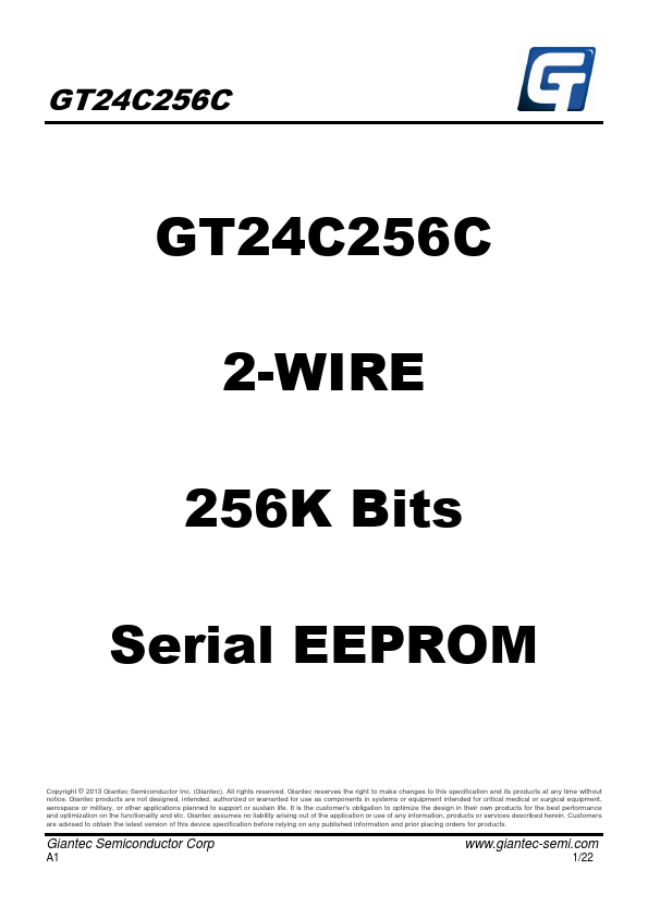 GT24C256C Datasheet Preview