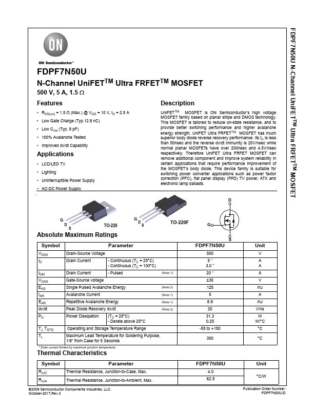 FDPF7N50U