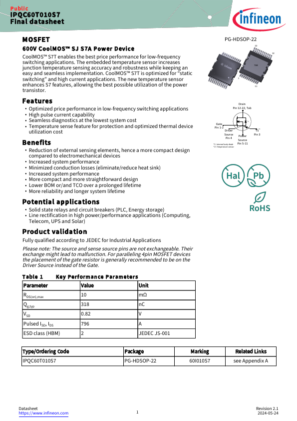 IPQC60T010S7 Datasheet Preview