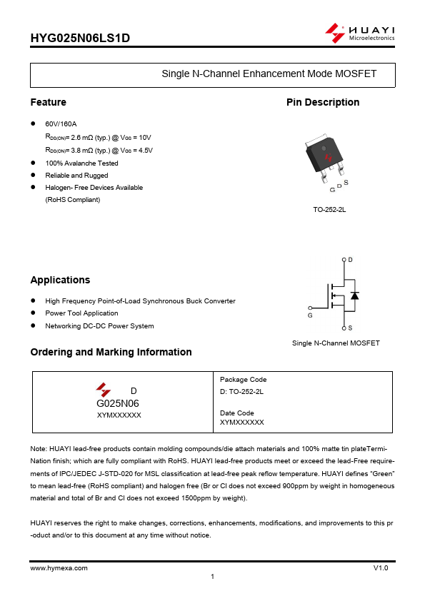 HYG025N06LS1D Datasheet Preview