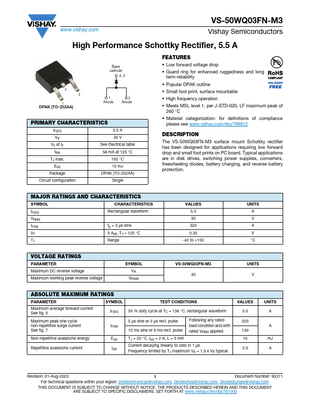 VS-50WQ03FN-M3 Datasheet Preview