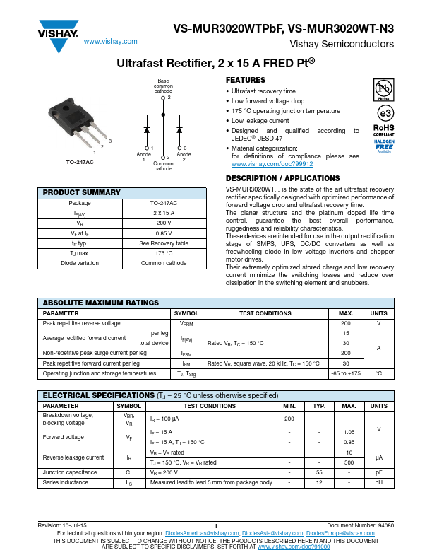 VS-MUR3020WTPbF