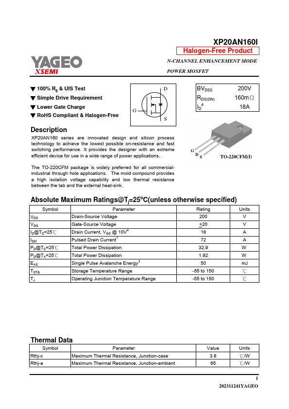 XP20AN160I Datasheet Preview