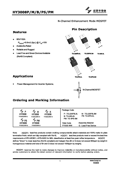 HY3008PS Datasheet Preview