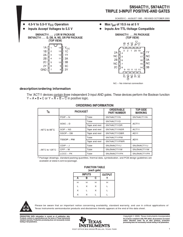 SN74ACT11D