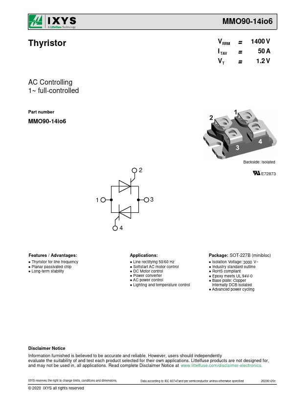 MMO90-16io6 Datasheet Preview
