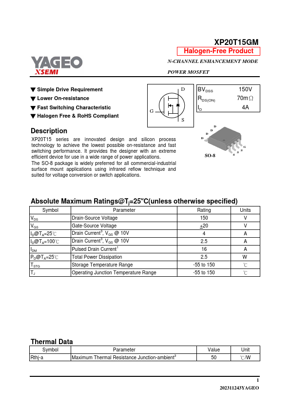 XP20T15GM Datasheet Preview