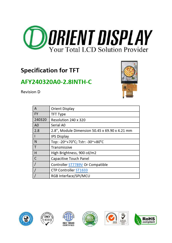 AFY240320A0-2.8INTH-C Datasheet Preview