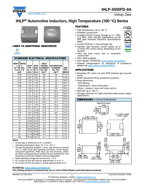 IHLP-5050FD-8A Datasheet Preview
