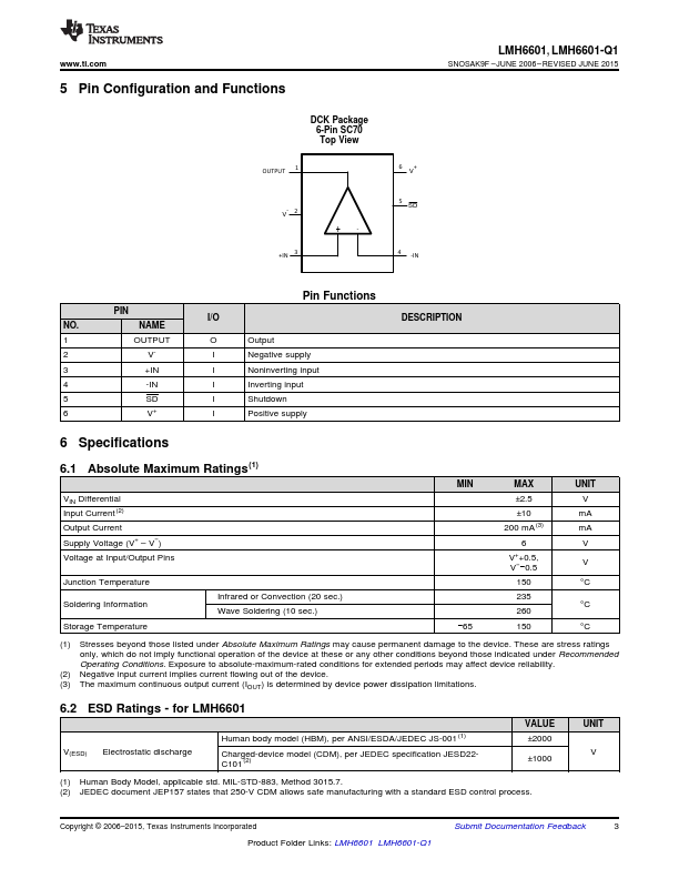 LMH6601-Q1