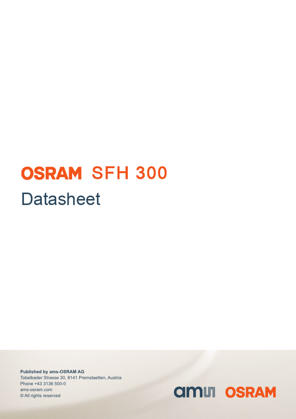 SFH300 Silicon NPN Phototransistor by OSRAM - Datasheet Preview