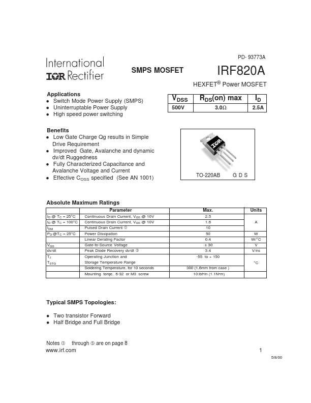 IRF820A