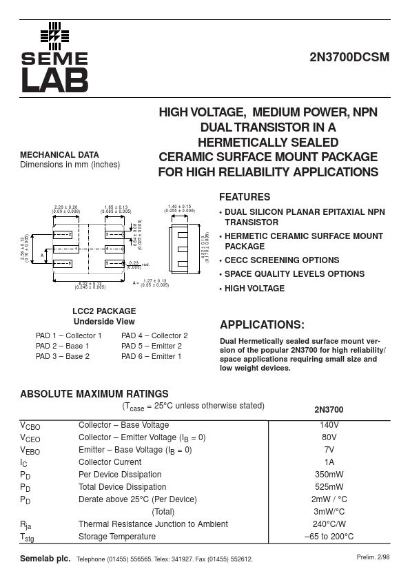 2N3700DCSM