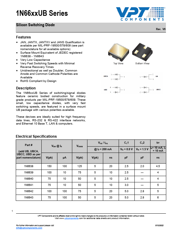 1N6643UB Datasheet Preview