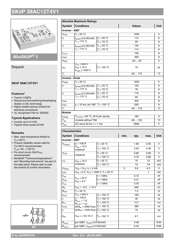 SKiiP38AC12T4V1 Datasheet Preview