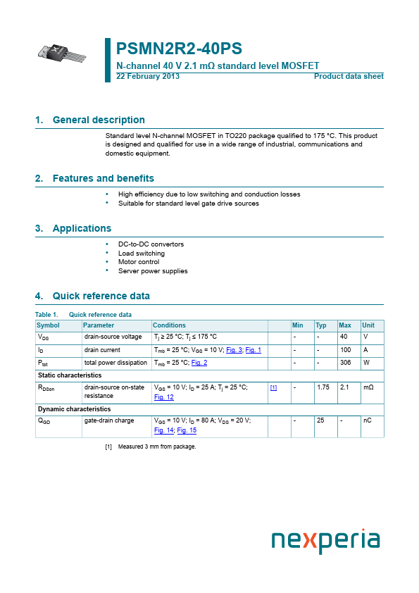 PSMN2R2-40PS