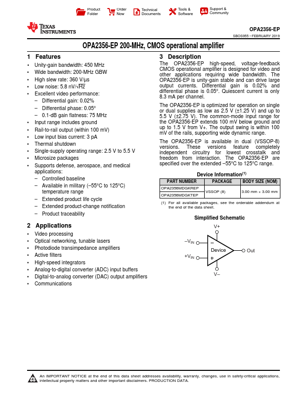 OPA2356-EP