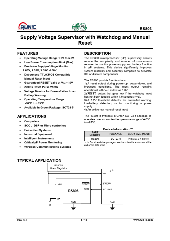 RS806 Datasheet Preview