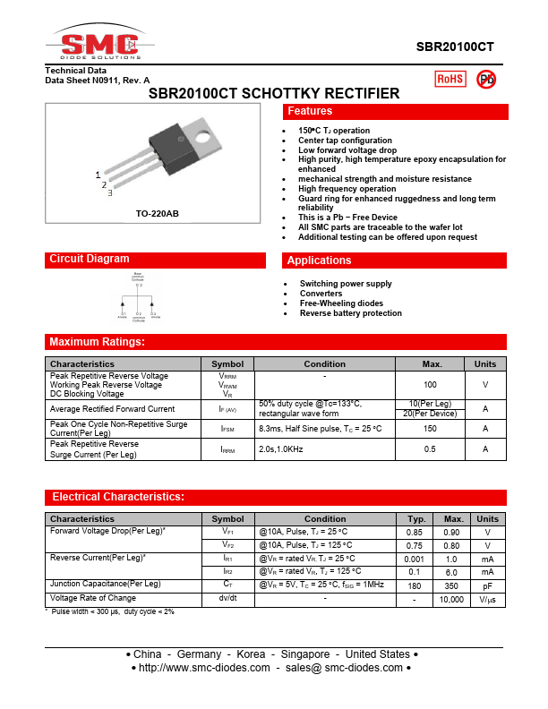 SBR20100CT Datasheet Preview