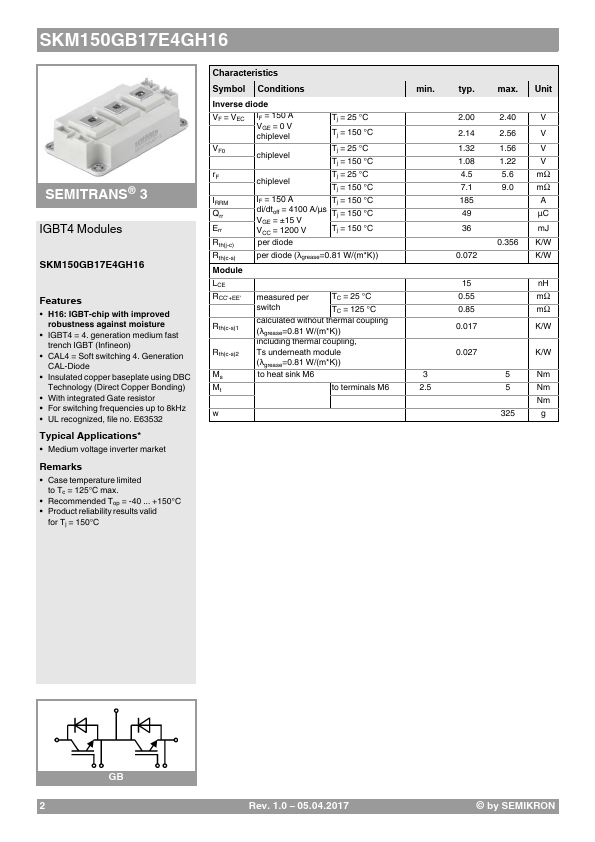 SKM150GB17E4GH16