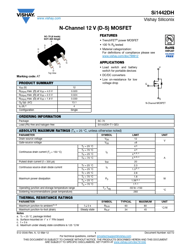Si1442DH Datasheet Preview