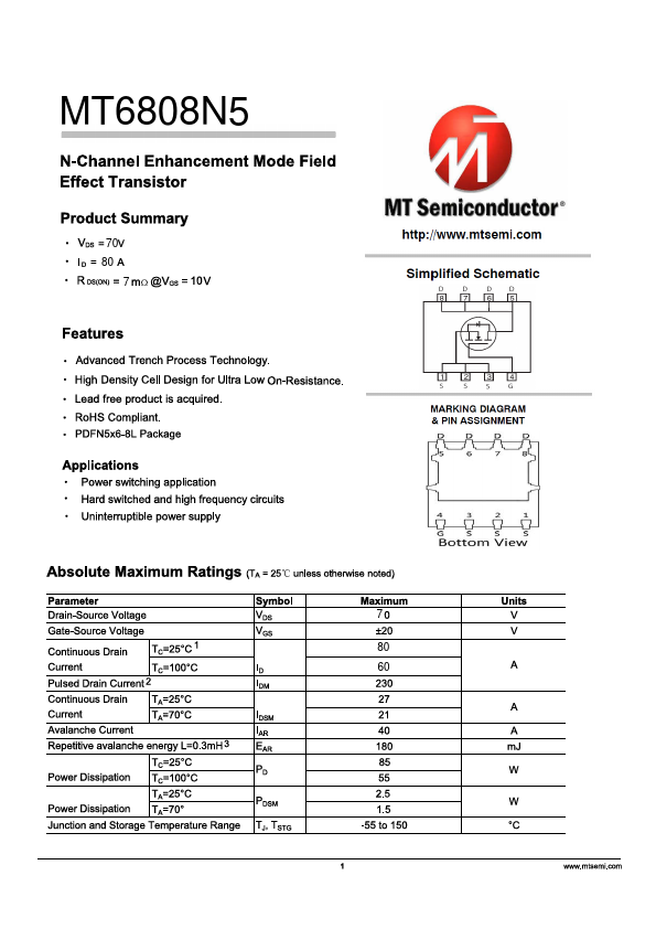 MT6808N5 Datasheet Preview