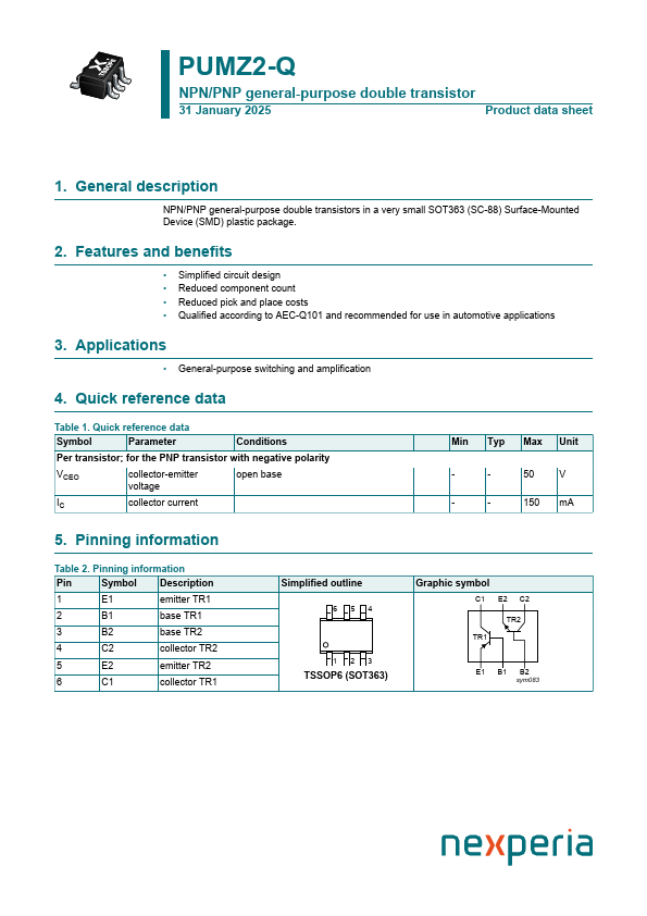 PUMZ2-Q Datasheet Preview