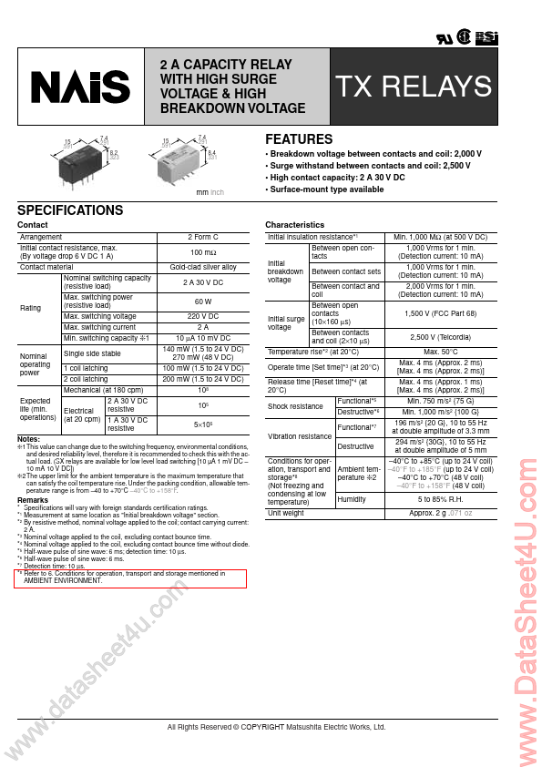TX2SS-L2-xx Datasheet Preview