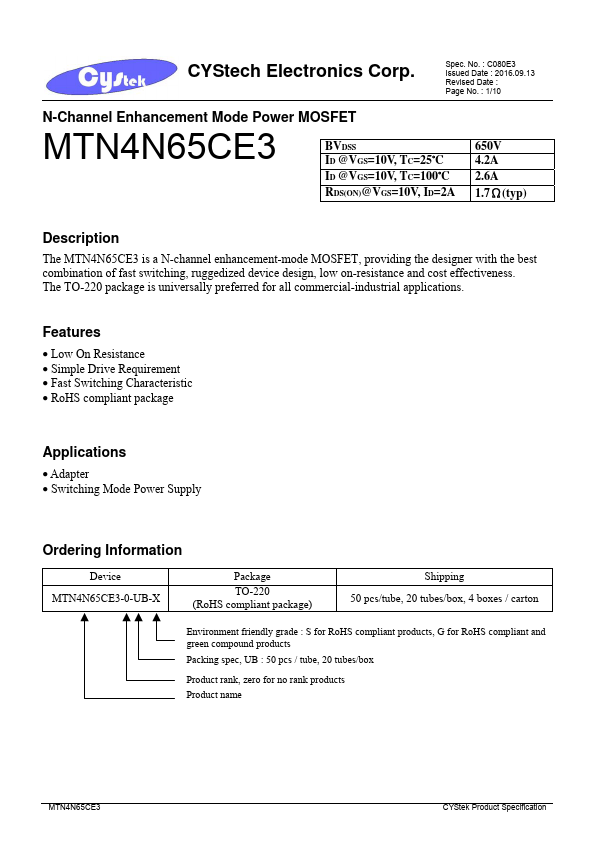 MTN4N65CE3