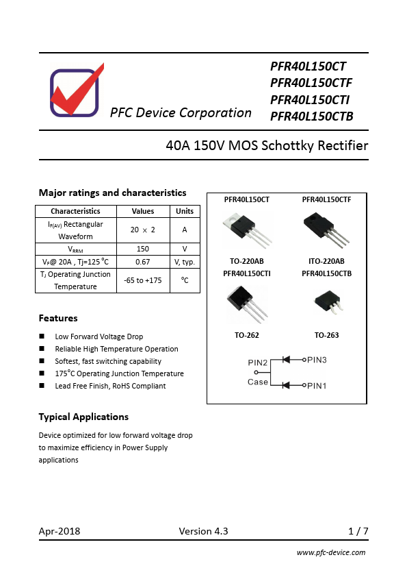 PFR40L150CTB